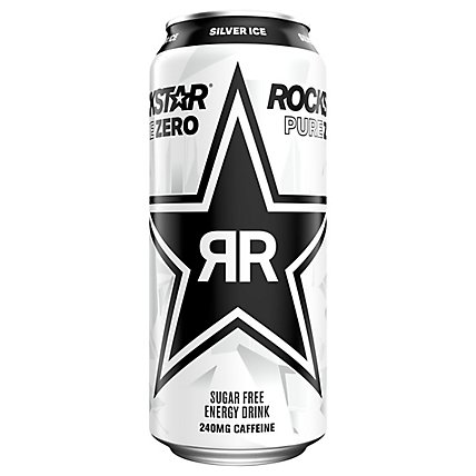 Rockstar Pure Zero Energy Drink Silver Ice Can - 16 FZ - Image 3