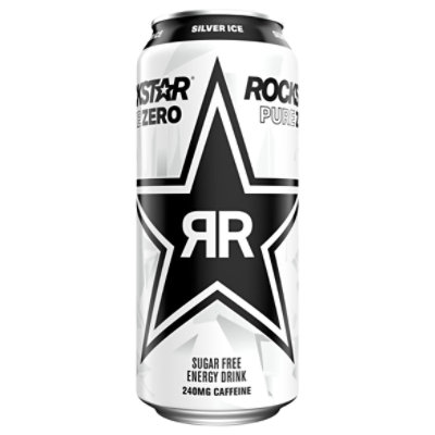 Rockstar Pure Zero Energy Drink Silver Ice Can - 16 FZ - Image 3