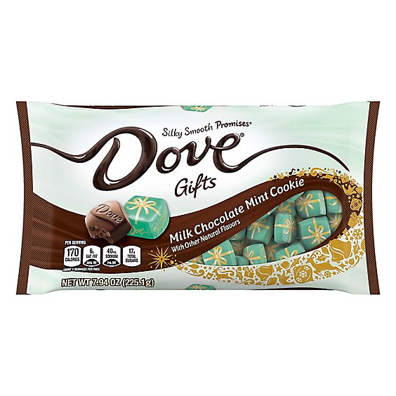 Dove Promises Chocolate Candy Holiday Milk Chocolate Mint Cookie - 7.94 Oz