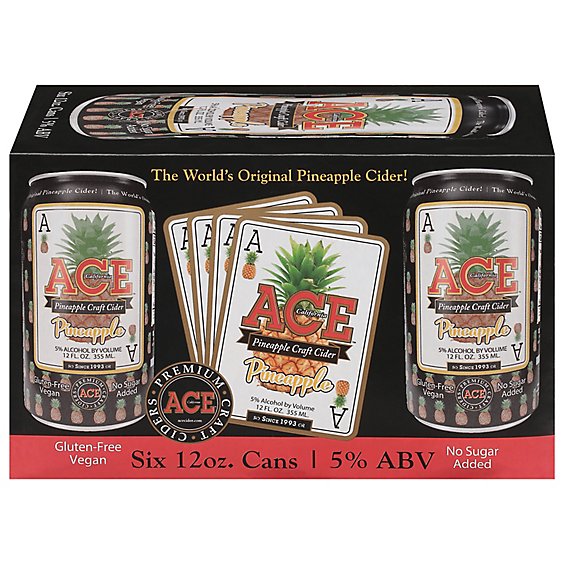 Ace Pineapple Cider In Cans - 6-12 FZ - safeway Ace Pineapple Cider In Cans - 6-12 FZ - safeway