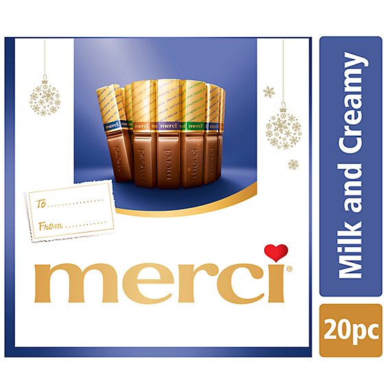Merci Finest Christmas Assorted Milk Chocolate Candy Gift Box - 8.8 Oz
