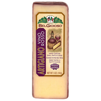 La Bottega di BelGioioso Artigiano Vino Rosso Cheese Wedge - 5 Oz.