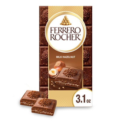 Ferrero Rocher Premium Milk Chocolate Hazelnut Chocolate Bar - ​3.1 Oz - Image 1