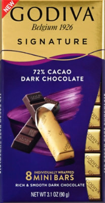 Godiva Choc Bar Mini Dark 72% - 3.1OZ - Image 2