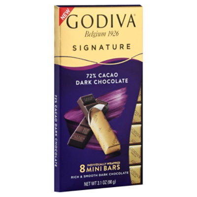 Godiva Choc Bar Mini Dark 72% - 3.1OZ - Image 1