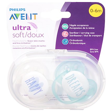 Philips Avent Ultra Soft Pacifier 0 To 6 Months - Each - Image 2
