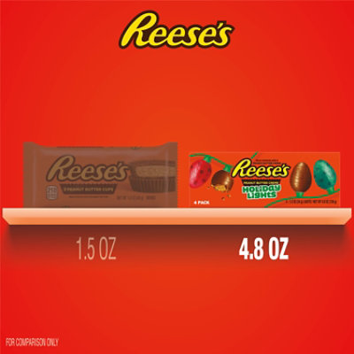 Reeses Milk Chocolate Peanut Butter Creme Holiday Lights Christmas Candy Box 4 Pieces - 4.8 Oz - Image 5