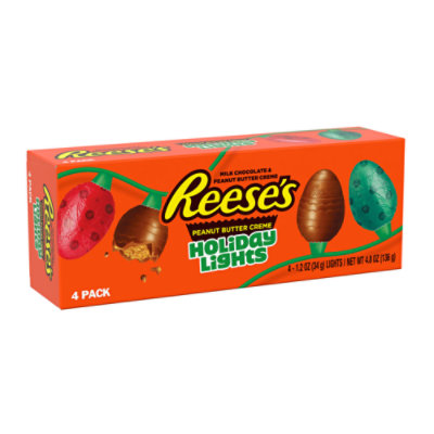 Reese's Milk Chocolate Peanut Butter Creme Holiday Lights Candy Packs - 4-1.2 Oz - Image 1