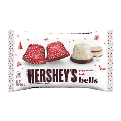 HERSHEY'S Peppermint Bark Bells Christmas Candy Bag - 9 Oz - Image 1