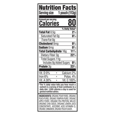 Happy Tot Organics Stage 4 Organic Pears Peaches Pumpkin & Apples Pouch - 4 Oz - Image 3