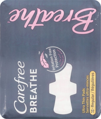 Carefree Breathe Ultra Thin Regular Pads with Wings - 16 Count - Image 4