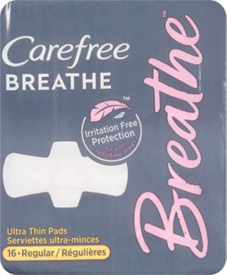 Carefree Breathe Ultra Thin Regular Pads with Wings - 16 Count - Image 2