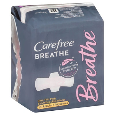 Carefree Breathe Ultra Thin Regular Pads With Wings - 16 Count