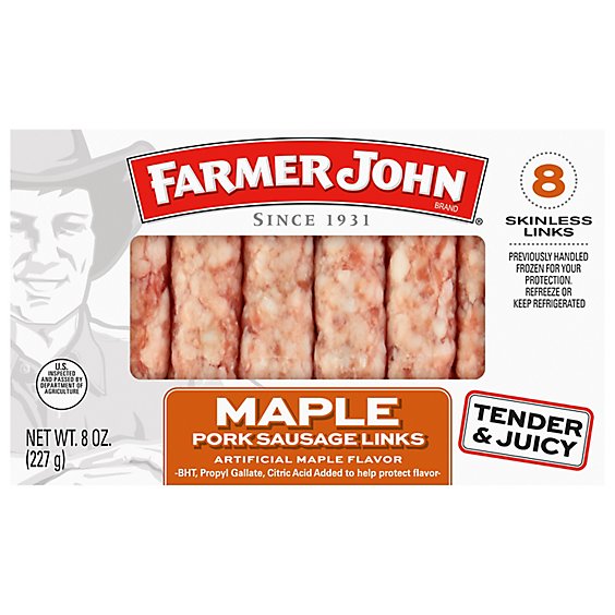 Farmer John Maple Pork Sausage Links - 8 Oz