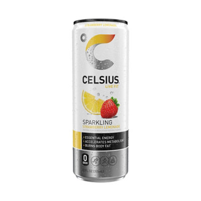 Celsius Sparkling Strawberry Lemonade - 12 Fl. Oz. - Image 5