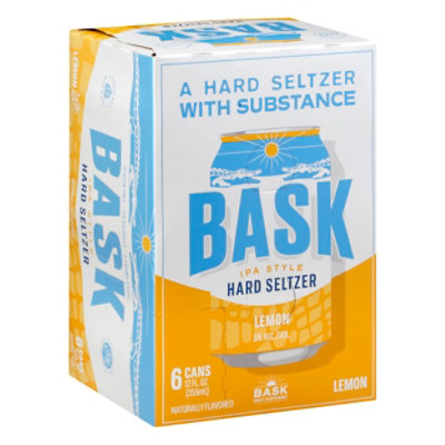 Bask Hard Seltzer Ipa Style Lemon In Cans - 6-12 Fl. Oz.