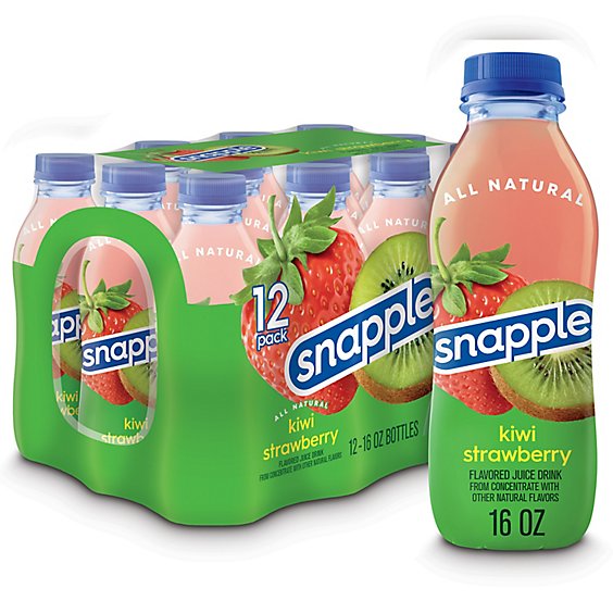 Snapple Kiwi Strawberry Juice Drink Recycled Bottles - 12-16 Fl. Oz.