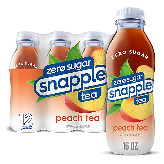 Snapple Zero Sugar Peach Tea In Recycled Plastic Bottle - 12-16 Fl. Oz.
