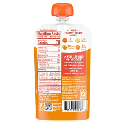 Happy Tot Organic Love My Veggies Fruit And Veggies Blend Toddler Food Pouch - 4.22 Oz - Image 3