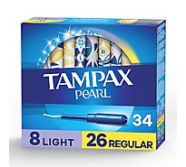 Tampax Pearl Tampons Duo Pack Light/Regular Absorbency Unscented - 34 Count