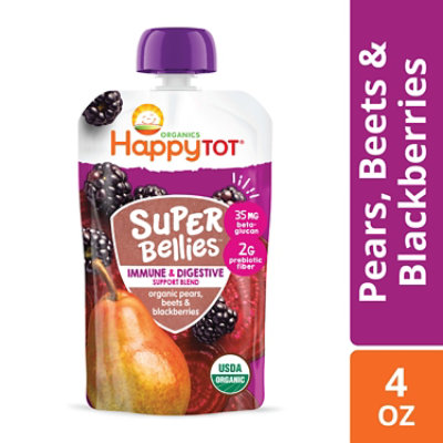 Happy Tot Organics Super Bellies Stage 4 Immune+Digestive Support Pears Beets Blackberry - 4 Oz - Image 1