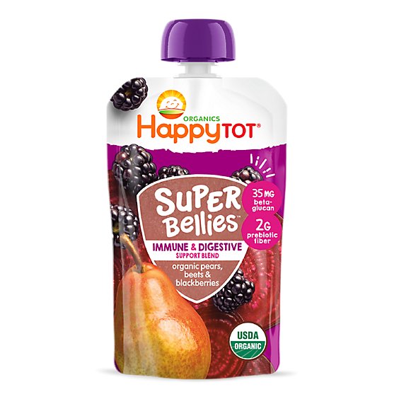 Happy Tot Organics Super Bellies Stage 4 Pears Beets And Blackberries Pouch - 4 Oz