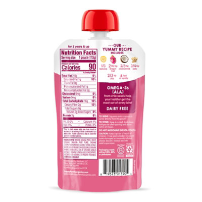 Happy Tot Organics Stage 4 Banana Dragon Fruit Coconut Milk And Vanilla And Chia Pouch - 4 Oz - Image 2