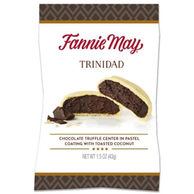 Fannie May Trinidad Premium  Chocolate Truffle with Toasted Coconut Single Serve Treat - 1.5 Oz - Image 1