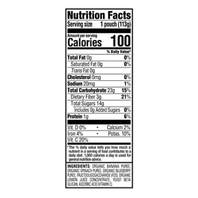 Happy Tot Organics Super Bellies Stage 4 Immune+Digestive Support Bananas Spinach Blueberry - 4 Oz - Image 3
