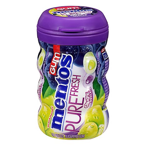 Mentos Gum Curvy Bottle Pure Fresh Grape Medley - 50 PC