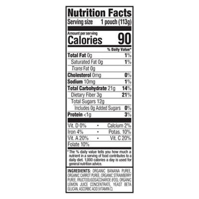 Happy Tot Organics Super Bellies Stage 4 Immune+Digestive Support Bananas Carrots Strawberry - 4 Oz - Image 3