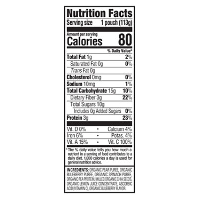 Happy Tot Organics Stage 4 Organic Pears Blueberries & Spinach Pouch - 4 Oz - Image 2