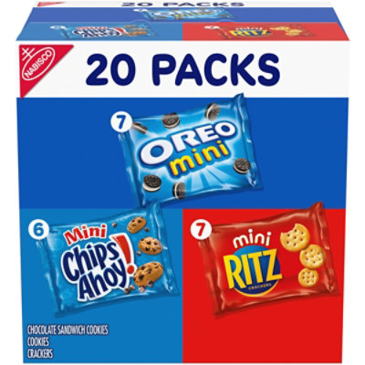 Nabisco Sweet & Savory Variety Pack, OREO, RITZ & CHIPS AHOY! Cookies & Crackers Snack Packs - 20 Count - Image 1