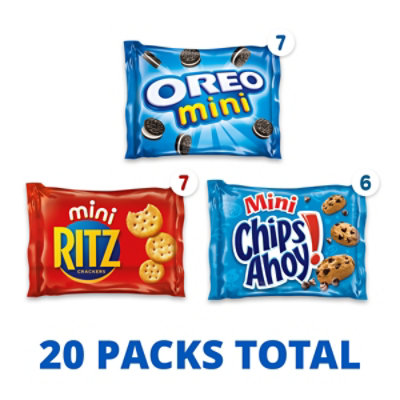 Nabisco Sweet & Savory Variety Pack, OREO, RITZ & CHIPS AHOY! Cookies & Crackers Snack Packs - 20 Count - Image 2