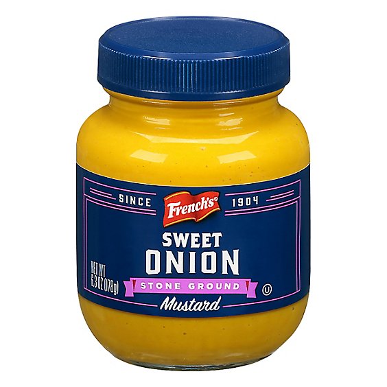 Frenchs Mustard Sweet Onion Stone Ground - 6.3 Oz