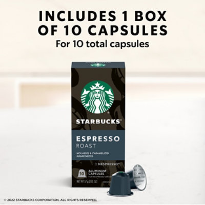 Starbucks by Nespresso Original Line Espresso Dark Roast Capsules Box 10 Count - Each - Image 2