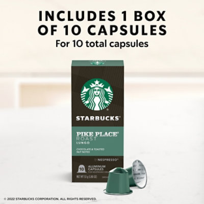 Starbucks by Nespresso Original Line Pike Place Roast Capsules Box 10 Count - Each - Image 2