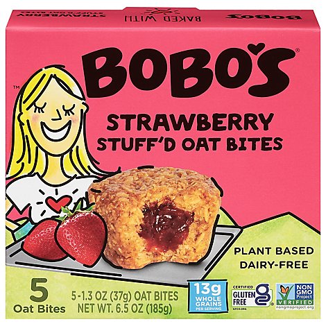 Bobos Oat Bars Bites Stuffd Strwbry 5pc - 6.5 OZ