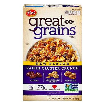 Great Grains Cereal Raisin Cluster Crunch - 16.5 Oz - Image 3