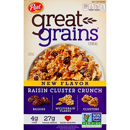 Great Grains Cereal Raisin Cluster Crunch - 16.5 Oz - Image 2