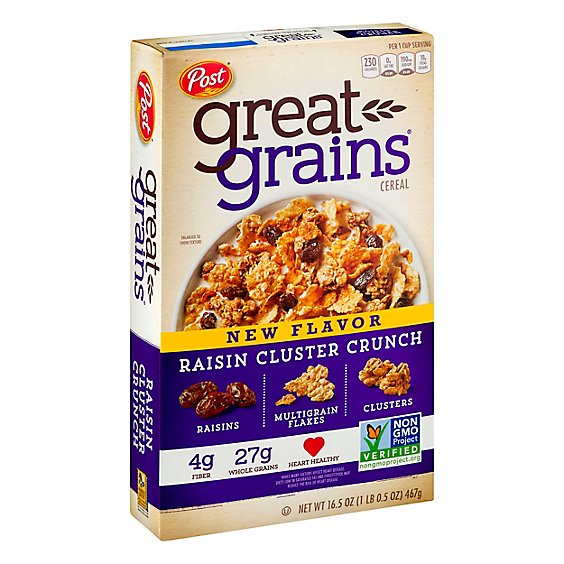 Great Grains Cereal Raisin Cluster Crunch - 16.5 Oz