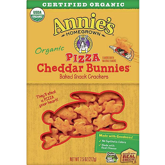 Annies Hmgrwn Cracker Bunny Pizza Chdr - 7.5 OZ
