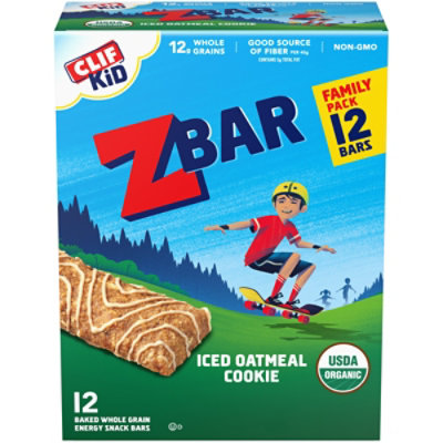 CLIF Kid Zbar Organic Iced Oatmeal Cookie Energy Bars - 12 Count