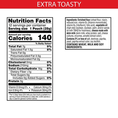 Cheez-It Extra Toasty Baked Snack Cheese Crackers 12 Count - 12 Oz - Image 7