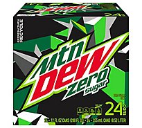 Mtn Dew Zero Sugar Soda 12 Fl Oz 24 Count Cans - 24-12FZ