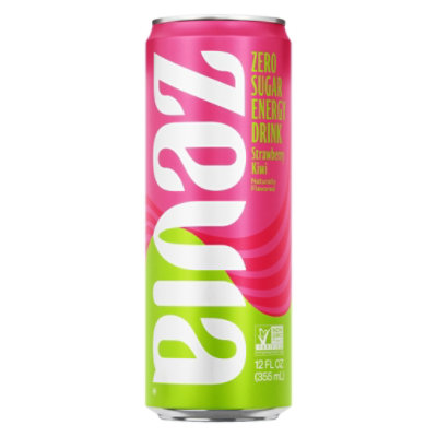 Zevia Strawberry Kiwi Zero Sugar Energy Drink - 12 Fl. Oz. - Image 1