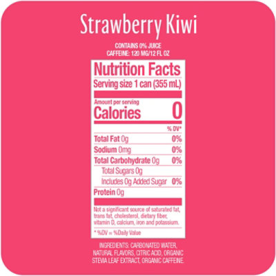 Zevia Strawberry Kiwi Zero Sugar Energy Drink - 12 Fl. Oz. - Image 2