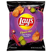 Lays Hot Dill Pickle Potato Chips Flamin - 2.625 OZ - Image 1