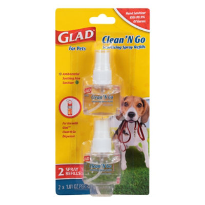 Glad Clean & Go Sanitizer Spray Refill 2 CT Tom Thumb