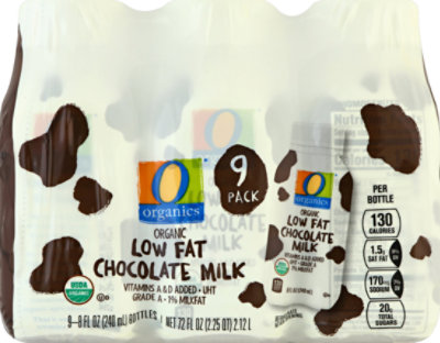 O Organics Milk Aseptic Chocolate Low Fat - 9-8 FZ